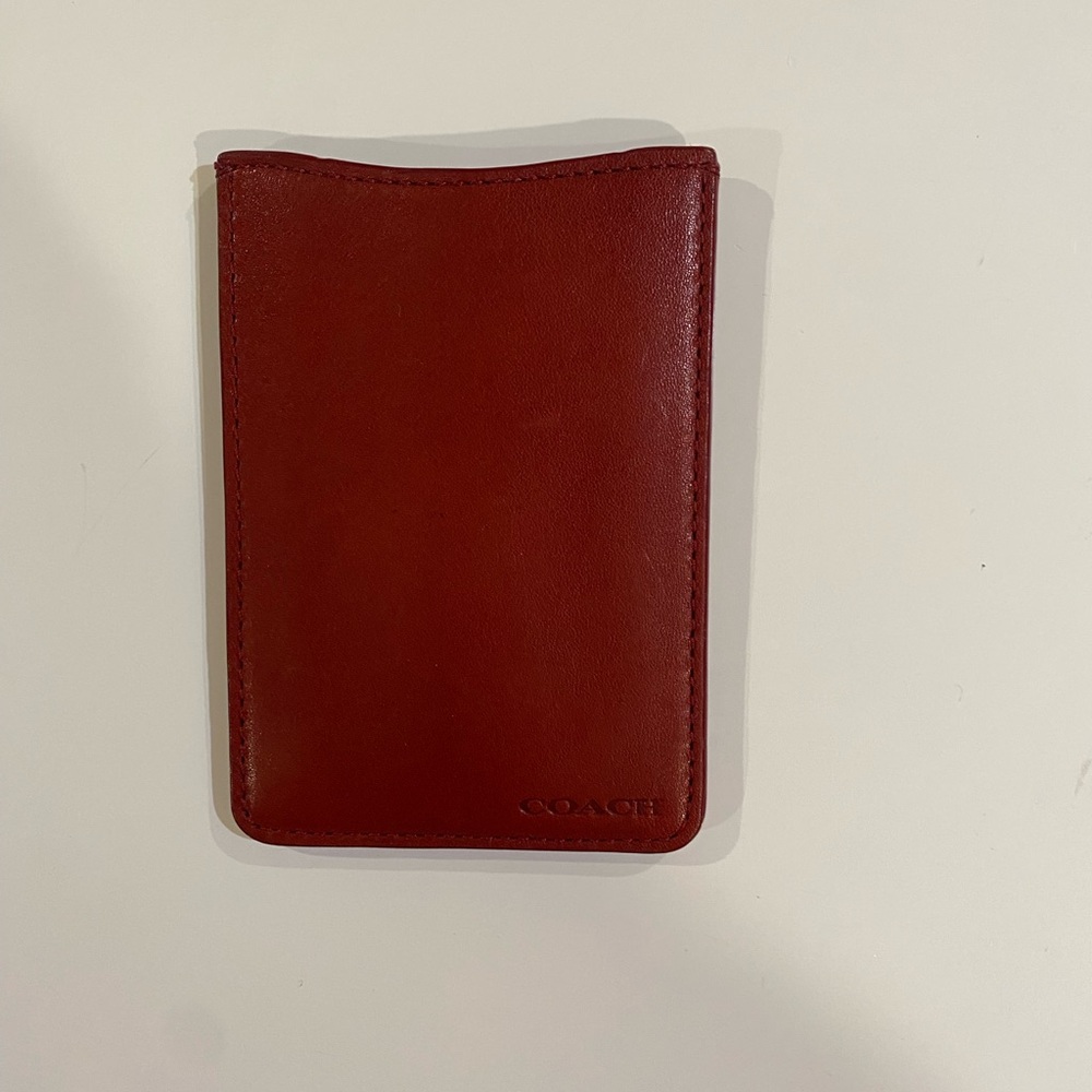 Coach rest Red Leather Card Holder
